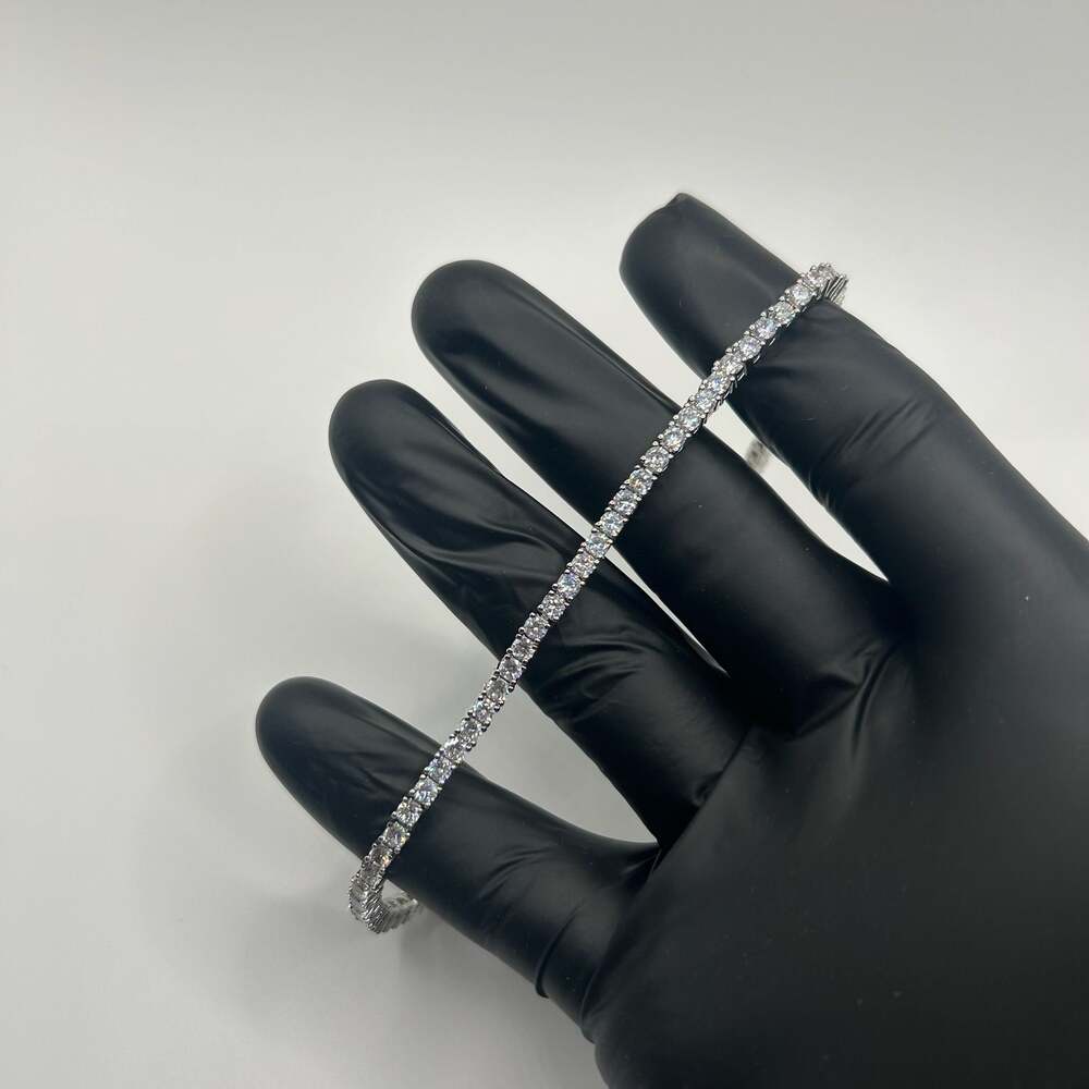 Moissanite Tennis Bracelet Silver 3mm 8 Inch Brand New VVS1 Crazy Shine No Pass